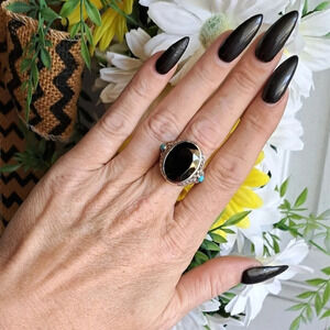 Elite Shungite & Sleeping Beauty Turquoise Ring.